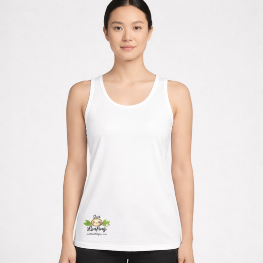Just Leafing Women’s Tank 180 GSM – White