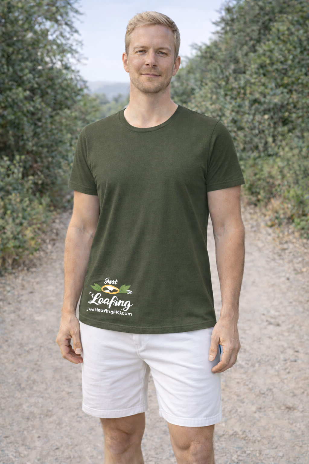 Just Leafing Men’s Tee 180 GSM – White