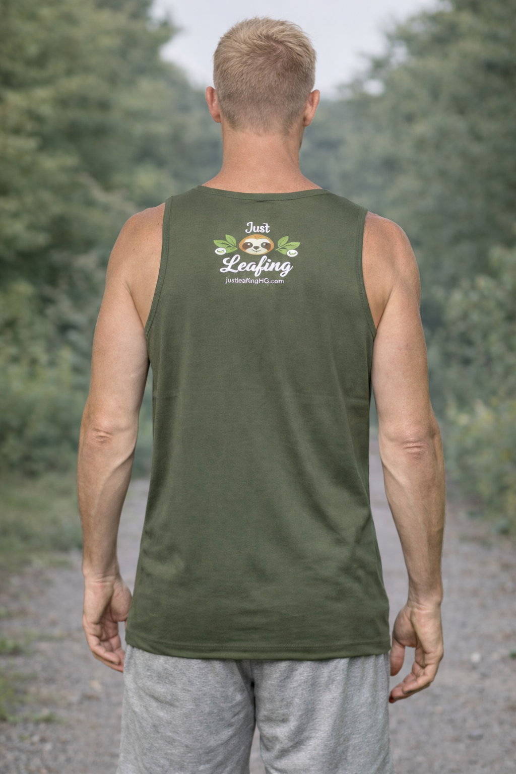 Just Leafing Men’s Tank 150 GSM – White