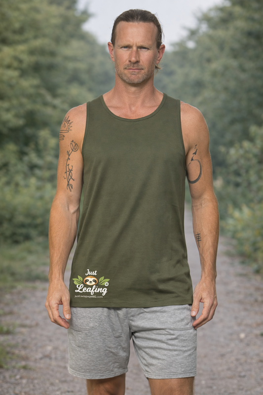 Just Leafing Men’s Tank 150 GSM – Army