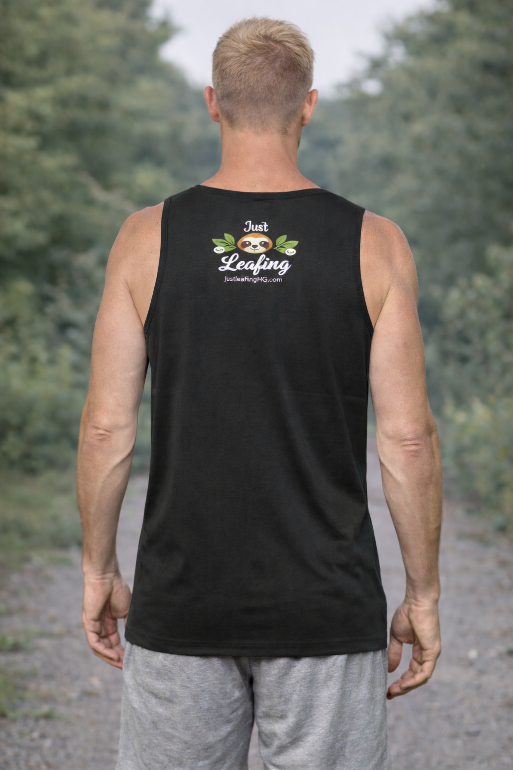 Just Leafing Men’s Tank 150 GSM – White