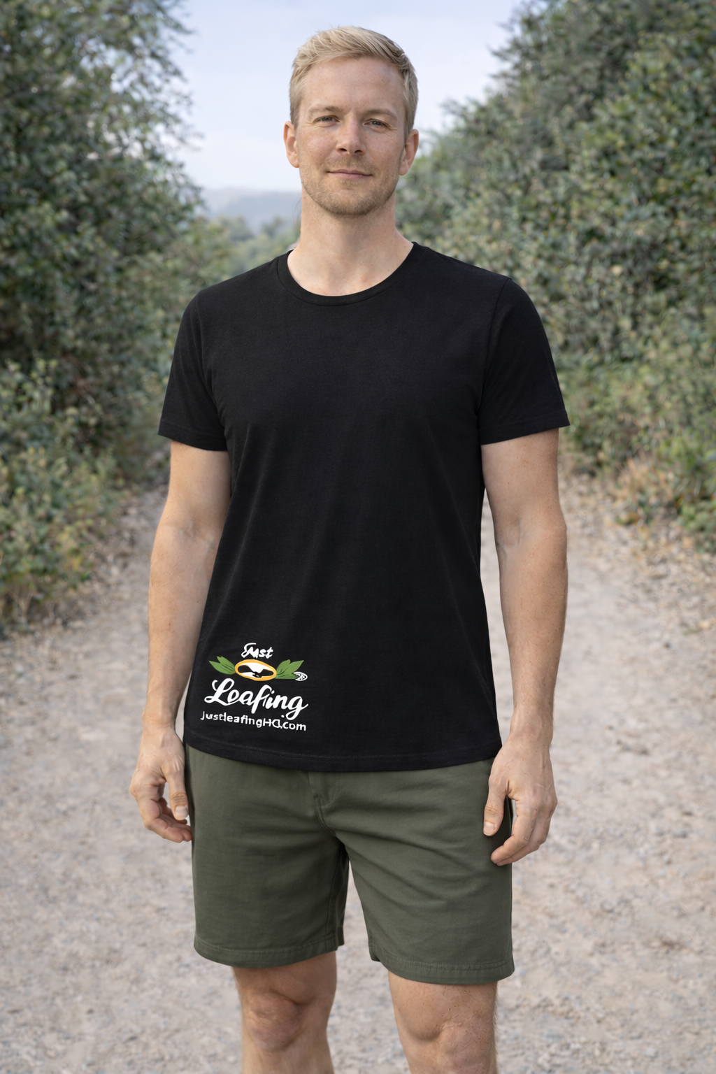 Just Leafing Men’s Tee 180 GSM – White