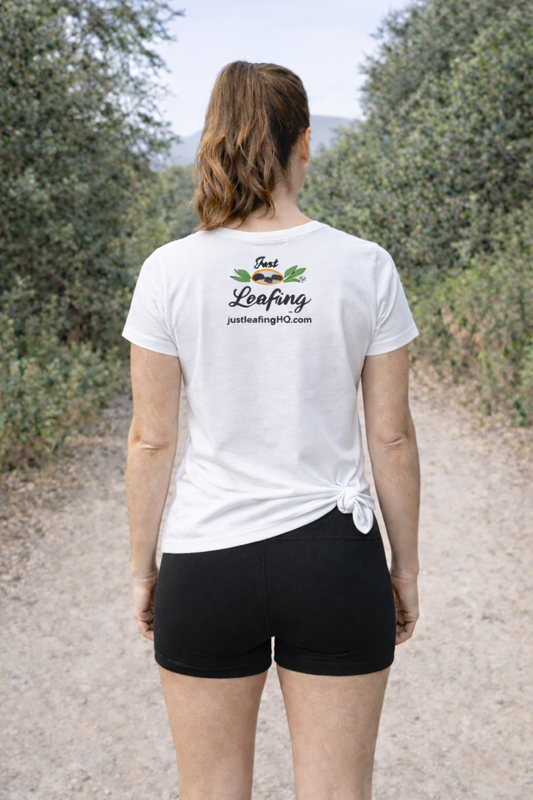 Just Leafing Women’s Tee 180 GSM – White