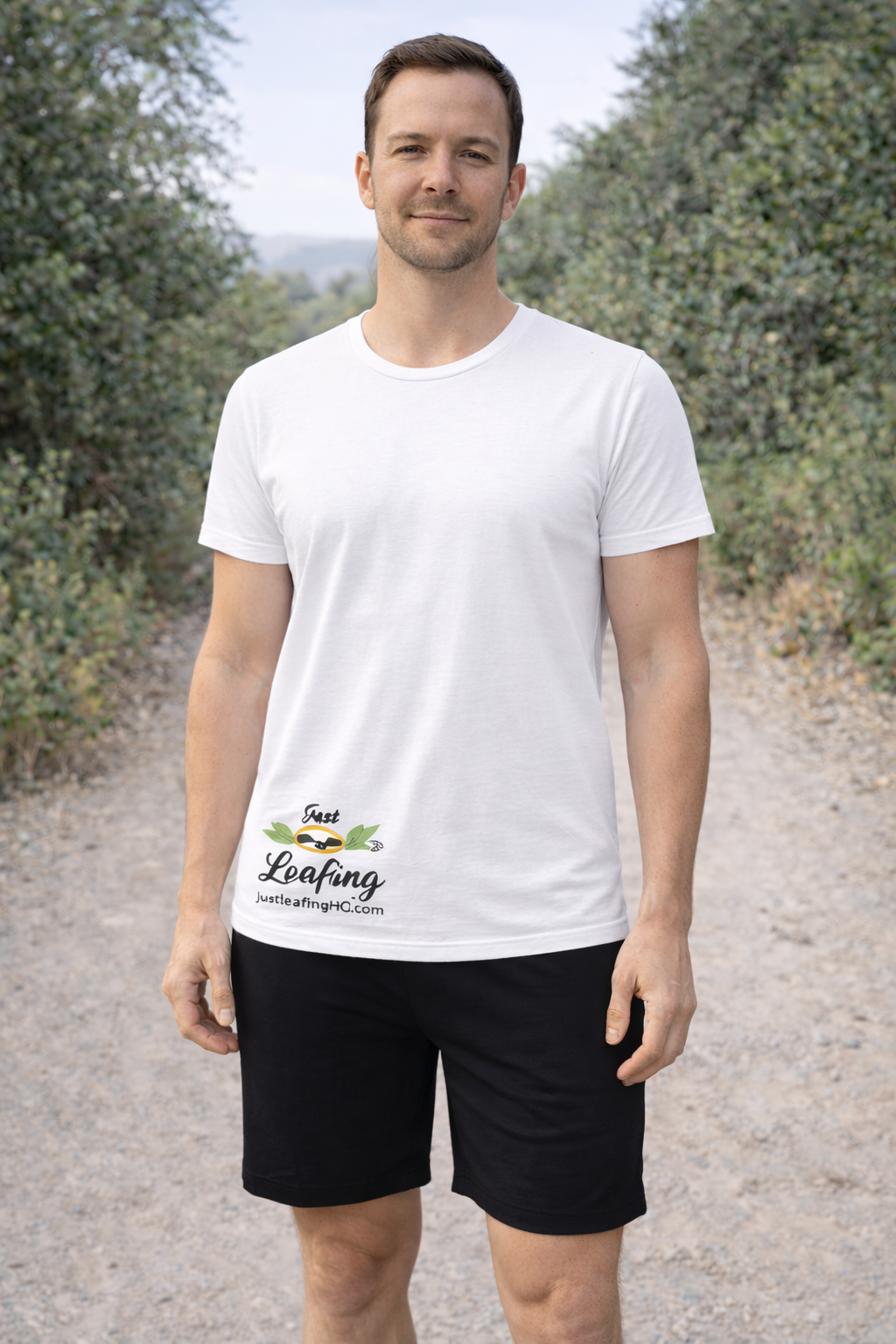 Just Leafing Men’s Tee 180 GSM – White